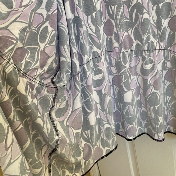 Lily 🖤💜🤍 Geometric Retro Patterned Long Open Topper, Elastic Waist Front Tie - Picture 9 of 15